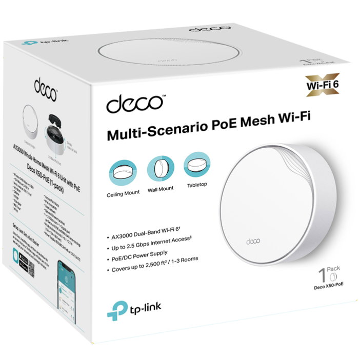 TP-Link Deco X50-PoE AX3000 Wi-Fi 6 Mesh con PoE Blanco